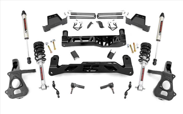 7 Inch Suspension Lift Kit Lifted Struts & V2 14-18 Silverado/Sierra 1500 2WD Aluminum/Stamped Steel Rough Country