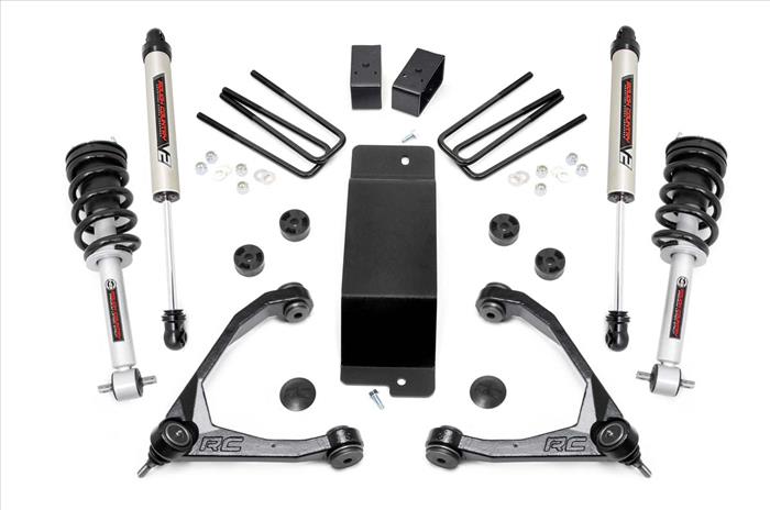 3.5 Inch Suspension Lift Kit Upper Control Arms N3 Struts & V2 Monotube 14-16 Silverado/Sierra 1500 4WD Rough Country