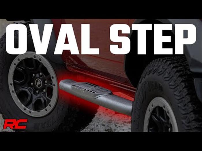 Oval Nerf Steps 2-Door Black Ford Bronco (2 Door) 4WD (21-23) Rough Country