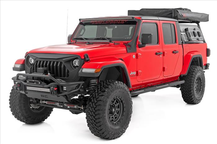 Oval Nerf Steps Black Jeep Gladiator JT 4WD (2020-2025) Rough Country