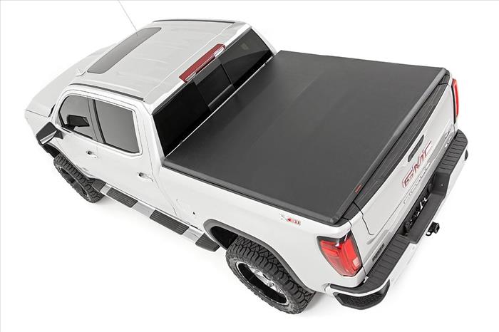 Soft Tri-Fold Bed Cover 6 Foot 7 Inch Bed Chevy/GMC Sierra 1500 (19-26)/Silverado 1500 (19-26) Rough Country