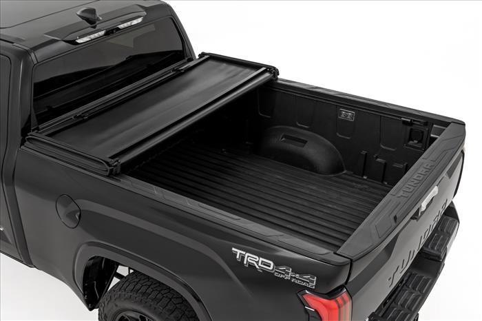 Soft Tri-Fold Bed Cover With & W/O OE Rails 6 Foot 7 Inch Bed Toyota Tundra (22-26) Rough Country