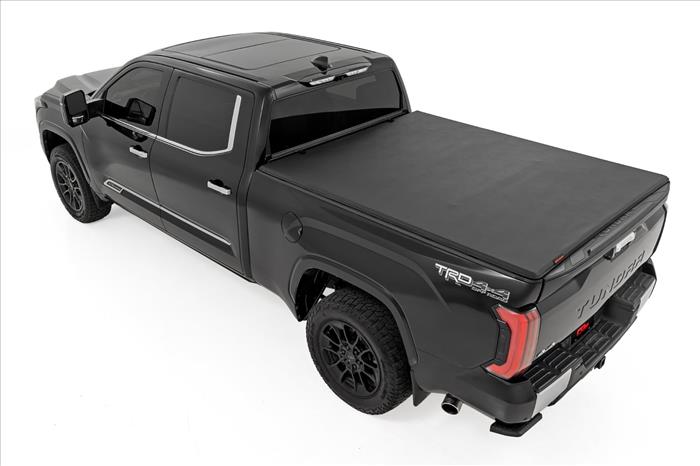 Soft Tri-Fold Bed Cover With & W/O OE Rails 6 Foot 7 Inch Bed Toyota Tundra (22-26) Rough Country