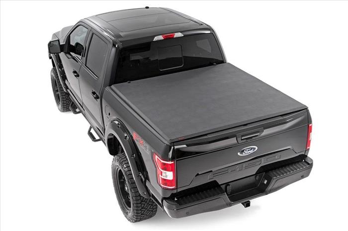 Soft Tri-Fold Bed Cover 6 Foot 7 Inch Bed Ford F-150 (15-20)/Raptor (17-20) Rough Country
