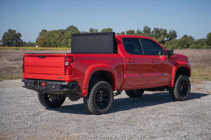 Hard Tri-Fold Flip Up Bed Cover 5 Foot 10 Inch Bed Chevy/GMC Sierra 1500 (19-26)/Silverado 1500 (19-26) Rough Country