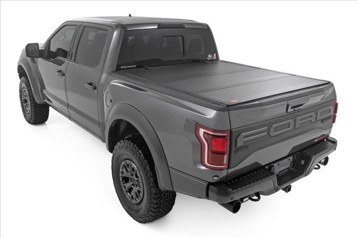 Hard Tri-Fold Flip Up Bed Cover 5 Foot 7 Inch Bed Ford F-150 (21-26)/F-150 Lightning (22-26) Rough Country