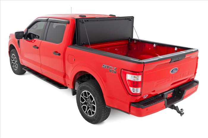 Hard Tri-Fold Flip Up Bed Cover 6 Foot 7 Inch Bed Ford F-150 2WD/4WD (2015-2020) Rough Country