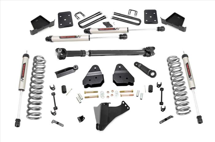 6 Inch Suspension Lift Kit Rear Overload Springs 3.5 inch Axle Diameter w/Front Drive Shaft & V2 Shocks 17-19 F-250/350 4WD Diesel Rough Country