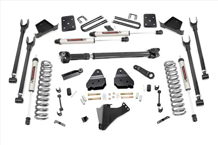 6 Inch Ford 4-Link Suspension Lift Kit w/Front Drive Shaft & V2 Shocks 17-19 F-250/350 4WD Diesel Rough Country