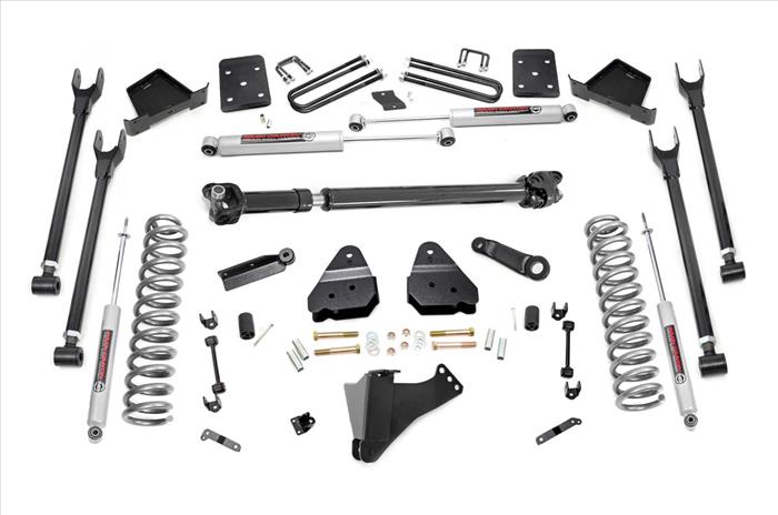 6 Inch Ford 4-Link Suspension Lift Kit w/Front Drive Shaft 17-19 F-250/350 4WD Diesel 4 Inch Axle w/Overloads Rough Country