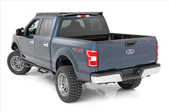 Ford Roof Rack System w/Front Facing 40 Inch Single Row Black Series LED Light Bar 15-18 Ford F-150 2WD/4WD Rough Country