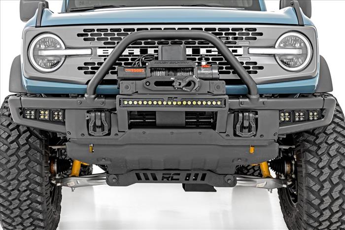 High Winch Mount All Models 9500S 20 Inch Black Single Row LED White DRL Ford Bronco (21-25) Rough Country