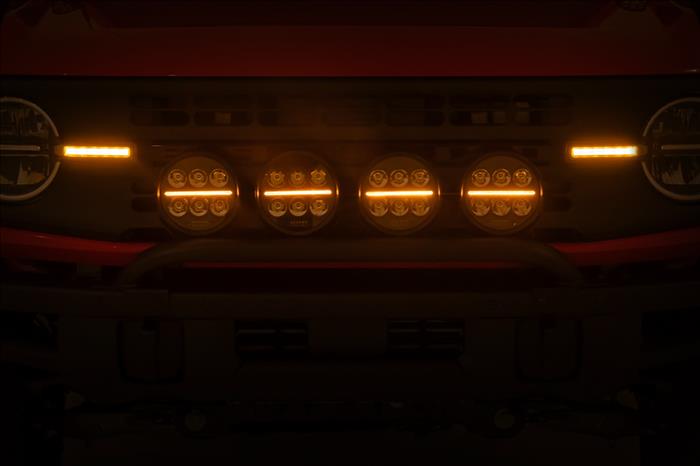 Light Bar Mount 6.5 Inch Round LED (Quad) OE Modular Steel Ford Bronco (21-25) Rough Country