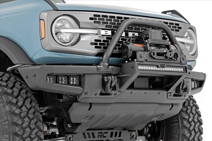 LED Light Kit Fog Mount Triple 2 Inch Black Pair Spot/Flood Ford Bronco (21-25) Rough Country
