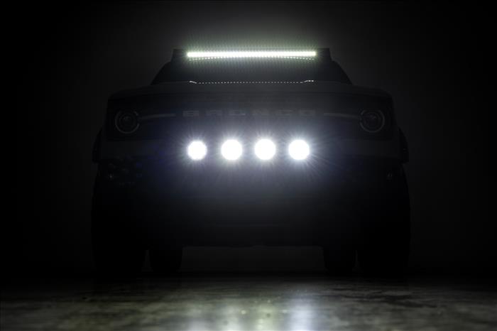 Nudge Bar w/ Tow Hooks 20 Inch Black DRL Single Row LED Ford Bronco Sport (21-24) Rough Country