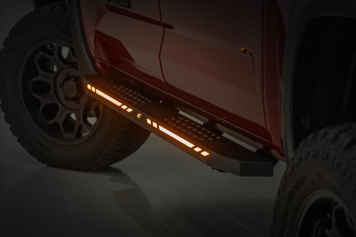 AC2 Running Boards Amber/White CrewMax Toyota Tundra 2WD/4WD (22-26) Rough Country