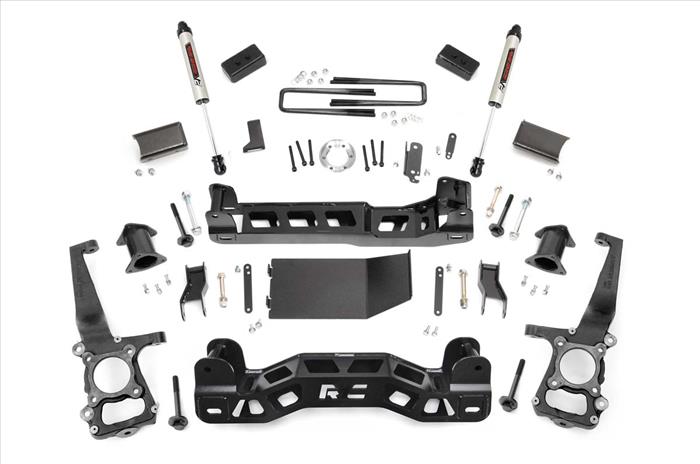 4 Inch Suspension Lift Kit Strut Spacers V2 Monotube Shocks 11-14 F-150 4WD Rough Country