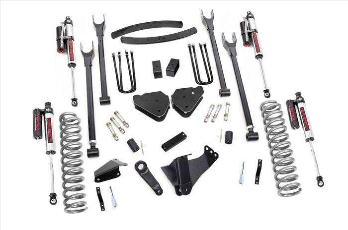 6 Inch Ford 4-Link Suspension Lift Kit w/Vertex Shocks 05-07 F-250/350 Gas-w/o Overloads Rough Country