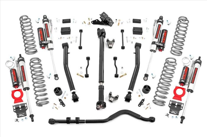 3.5 Inch Jeep Suspension Lift Kit Vertex Reservoir Stage 2 Coils & Adj. Control Arms 18-20 Wrangler JL-2 Door Rough Country