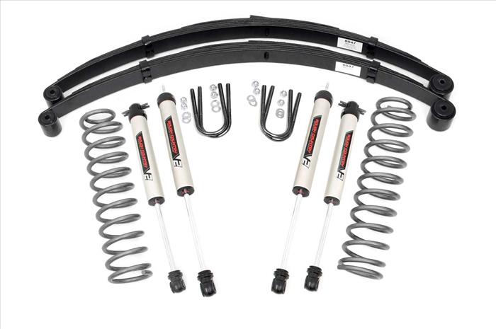 Jeep Cherokee XJ 3 Inch Suspension Lift System w/V2 Shocks Leaf Springs For 84-01 Jeep Cherokee XJ Rough Country