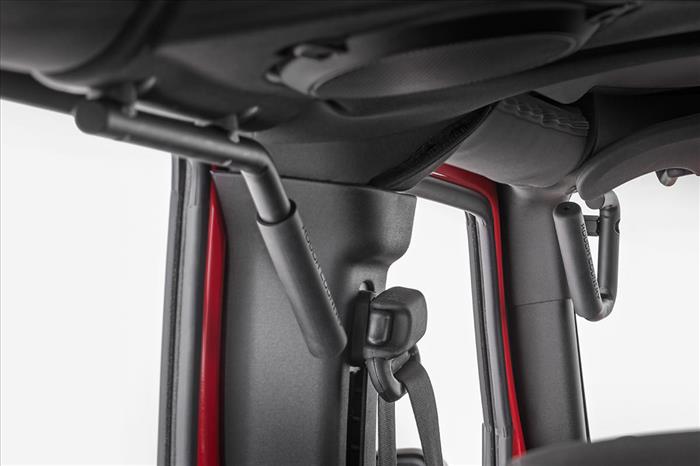 Grab Handles Steel FR & RR Black Jeep Wrangler JK/Wrangler Unlimited (07-18) Rough Country