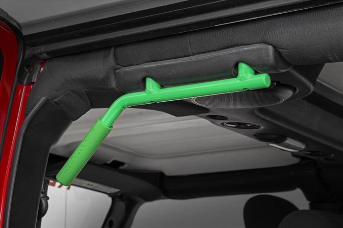 Jeep Solid Steel Grab Handle Set 07-18 Wrangler JK Green Rough Country