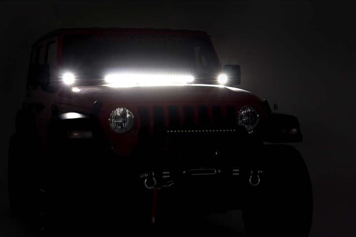 Jeep 2 Inch LED Cube Easy-Mount Kit 18-20 Wrangler JL/20 Gladiator-Black Series Rough Country
