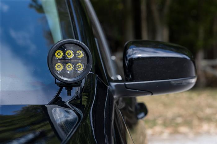 LED Light Kit Ditch Mount 2 Inch Black Pair Spot Jeep KL 14-21 Rough Country