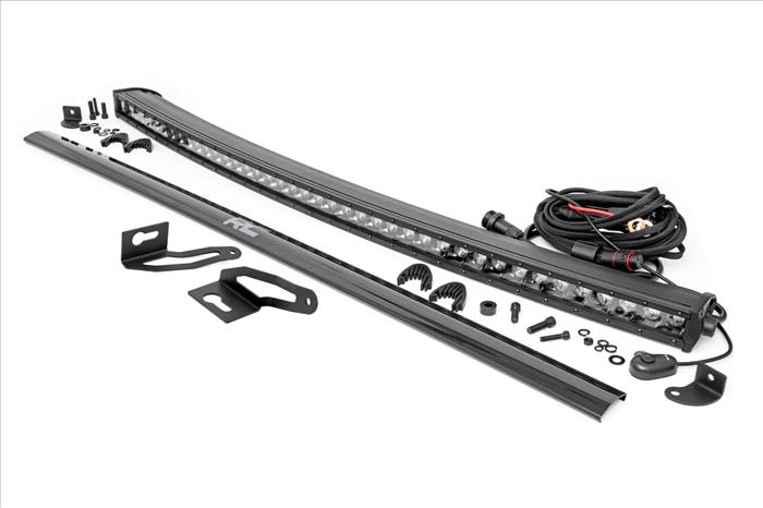 LED Light Kit Roof Mount 40 Inch Black Single Row Jeep Cherokee KL (14-23) Rough Country