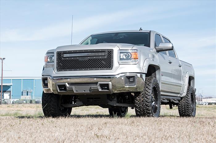 Mesh Grille 30 Inch Dual Row LED Black GMC Sierra 1500 2WD/4WD (2014-2015) Rough Country