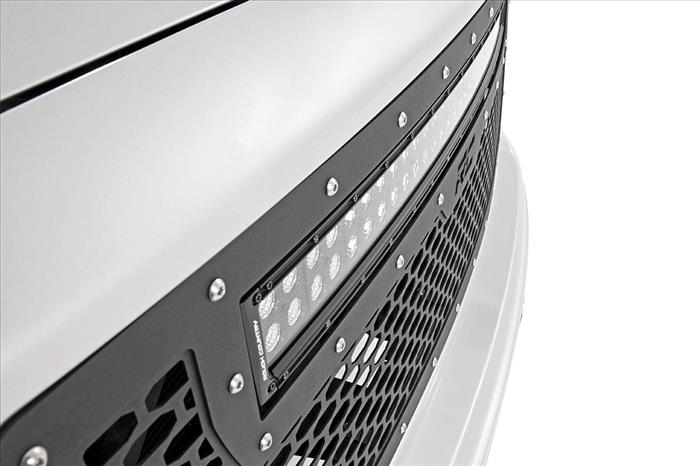 Mesh Grille 30 Inch Dual Row LED Black GMC Sierra 1500 2WD/4WD (2014-2015) Rough Country