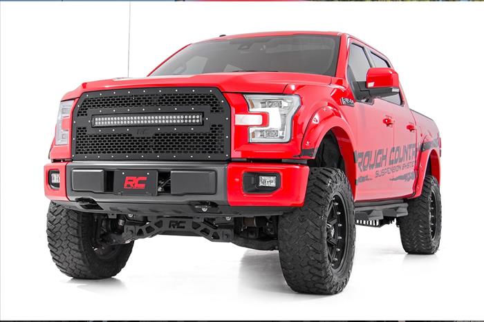 Mesh Grille 30 Inch Dual Row LED Black Ser Ford F-150 2WD/4WD (2015-2017) Rough Country