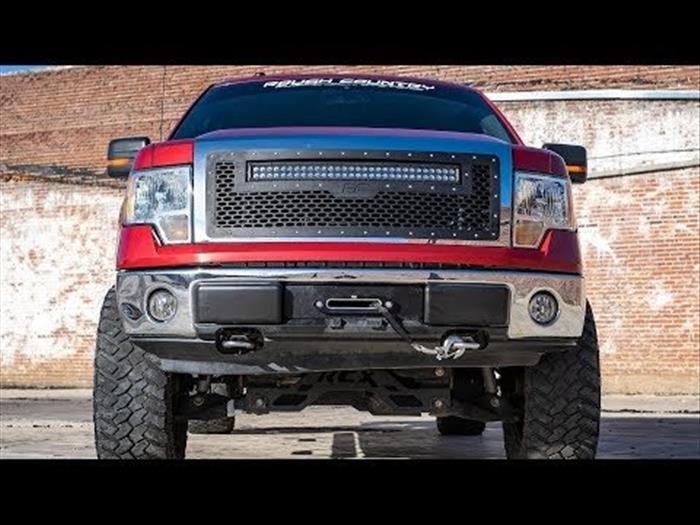 Ford Mesh Grille w/30 Inch Dual Row Black Series LED w/Cool White DRL 09-14 F-150 Rough Country