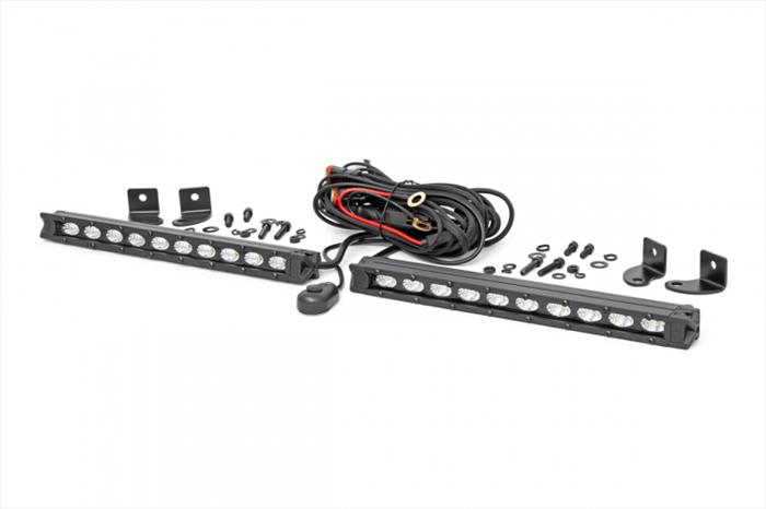 10 Inch Slimline CREE LED Light BarS Pair Black Series Rough Country