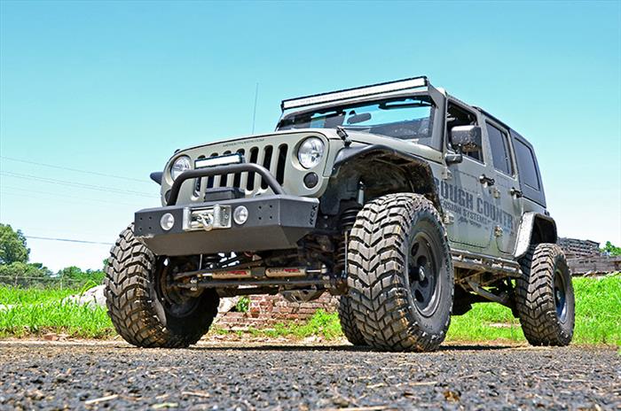 LED Light Windshield Mnt 50 Inch Black Dual Row White DRL Jeep Wrangler JK (07-18) Rough Country