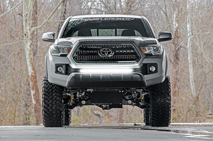 LED Light Kit Lower Grille Mount 30 Inch Black Single Row Toyota Tacoma (16-23) Rough Country
