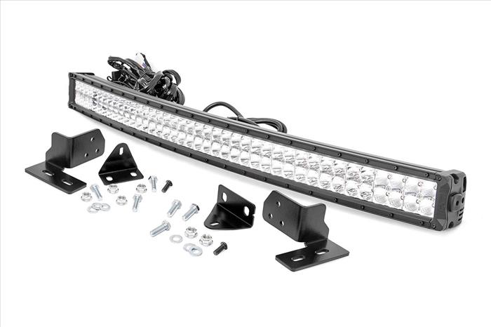 Ford 40 Inch Curved LED Light Bar Bumper Kit Chrome Series w/White DRL 11-16 F-250 Super Duty Rough Country