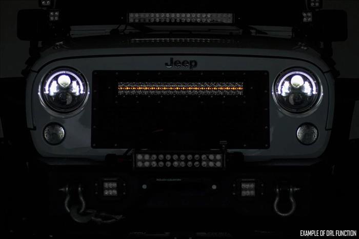 8 Inch Black Series LED Light Bar Single Row Amber DRL Rough Country