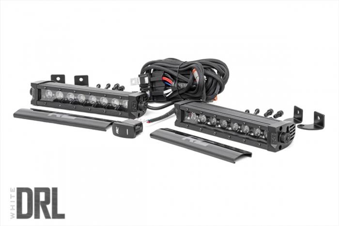 8 Inch CREE LED Light Bar Single Row Pair Black Series w/Cool White DRL Rough Country