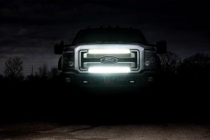 LED Light Kit Grill Mount 30 Inch Black Single Row Ford F-250/F-350 Super Duty (11-16) Rough Country