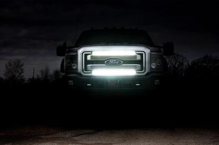 LED Light Kit Grill Mount 30 Inch Black Single Row Pair Ford F-250/F-350 Super Duty (11-16) Rough Country