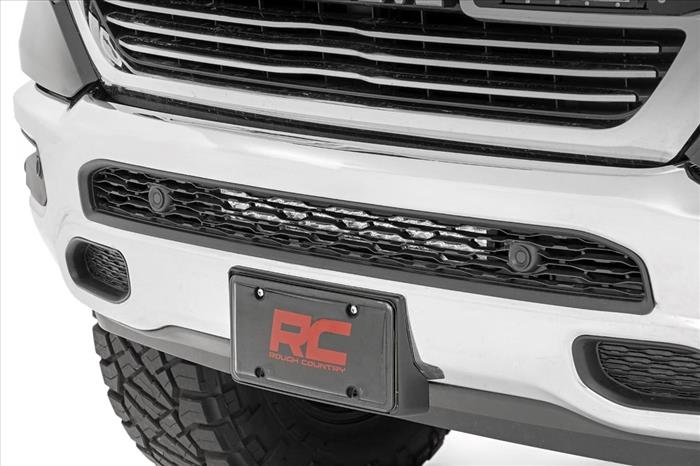 LED Light Kit Bumper Mount 20 Inch Black Dual Row White DRL Ram 1500 (19-24) Rough Country