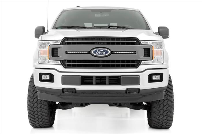 LED Light Kit Grille Mount 10 Inch Black Slimline Pair Ford F-150 (18-20) Rough Country