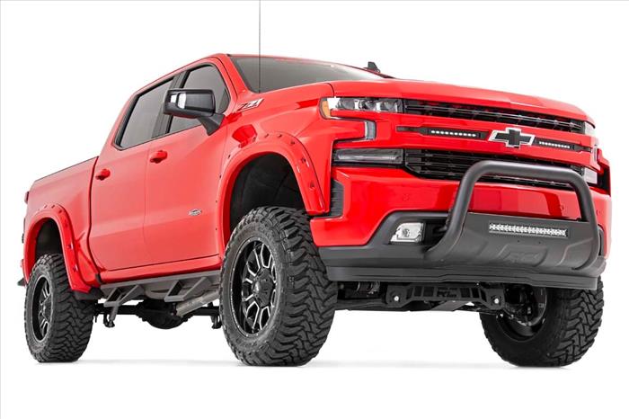 LED Light Kit Grille Mount 10 Inch Chrome Slimline Pair Chevy Silverado 1500 (19-22) Rough Country