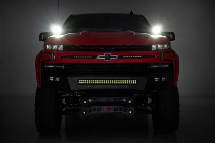 LED Light Kit Ditch Mount 3 Inch OSRAM Wide Chevy Silverado 1500 (19-26) Rough Country