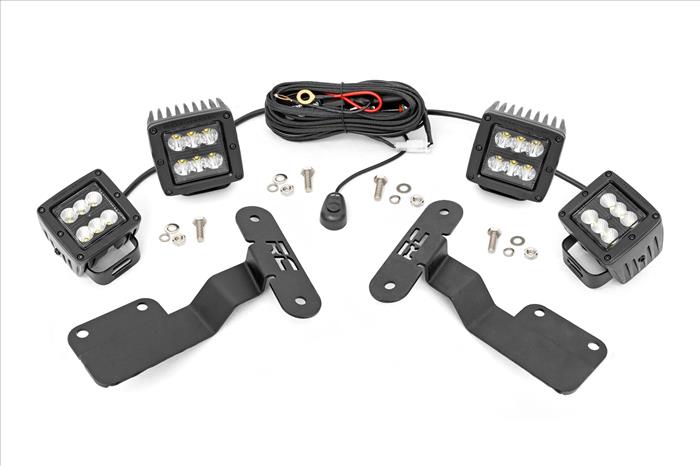 Subaru 2-inch LED Lower Windshield Ditch Kit 14-18 Forester Spot and Flood Beam Rough Country