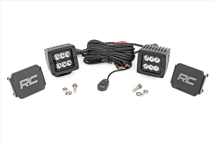 2 Inch Black Series LED Light Pods Spot Square Rough Country