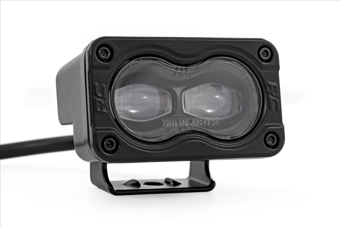 3x1.75 Inch Black Series Yellow LED Slim Aux SAE Fog Pair Rough Country
