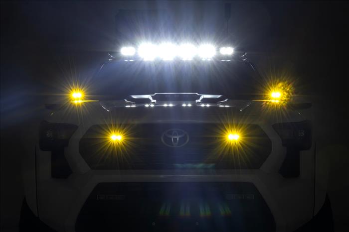 3x1.75 Inch Black Series Yellow LED Slim Aux SAE Fog Pair Rough Country