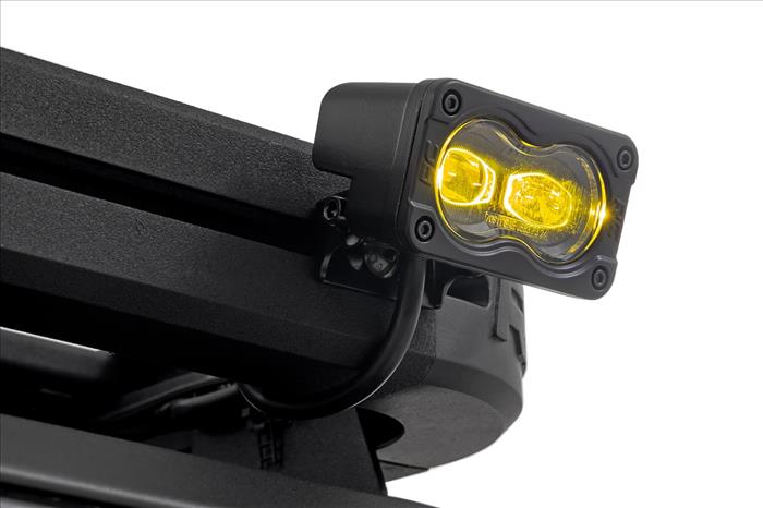 3x1.75 Inch Black Series Yellow LED Slim Aux SAE Fog Pair Rough Country